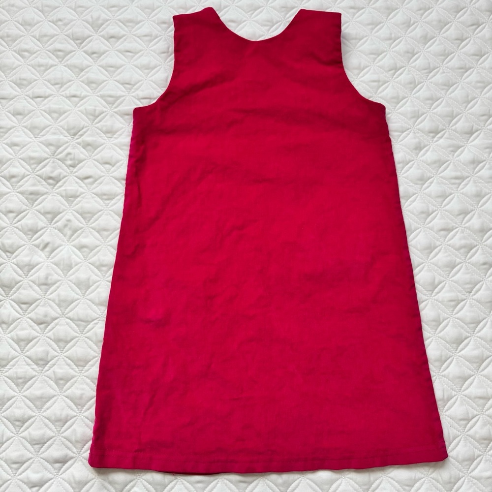 CWD Kids Pink Corduroy Sleeveless Pullover Jumper Dress Rainbow Heart Pocket 6x - Picture 9 of 12